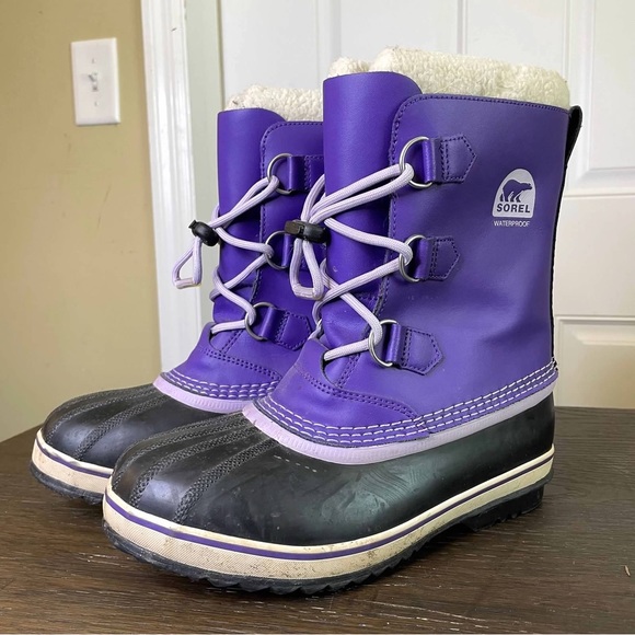 Sorel Girls 6 Winter Snow Boots Waterproof Purple - Picture 2 of 11